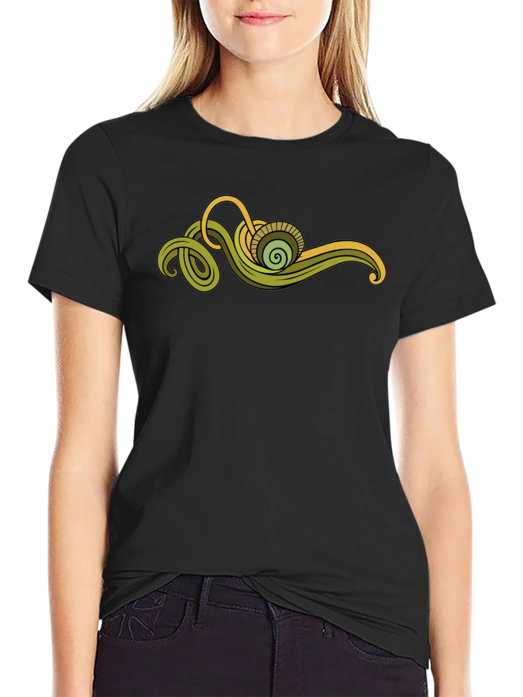 Abstract Green Swirl Graphic Tee product image 2