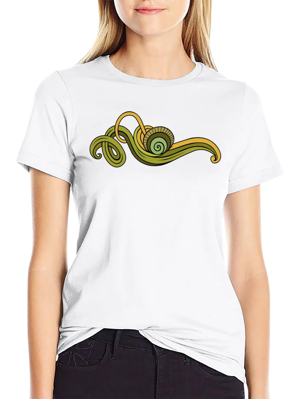 Abstract Green Swirl Graphic Tee product image 8