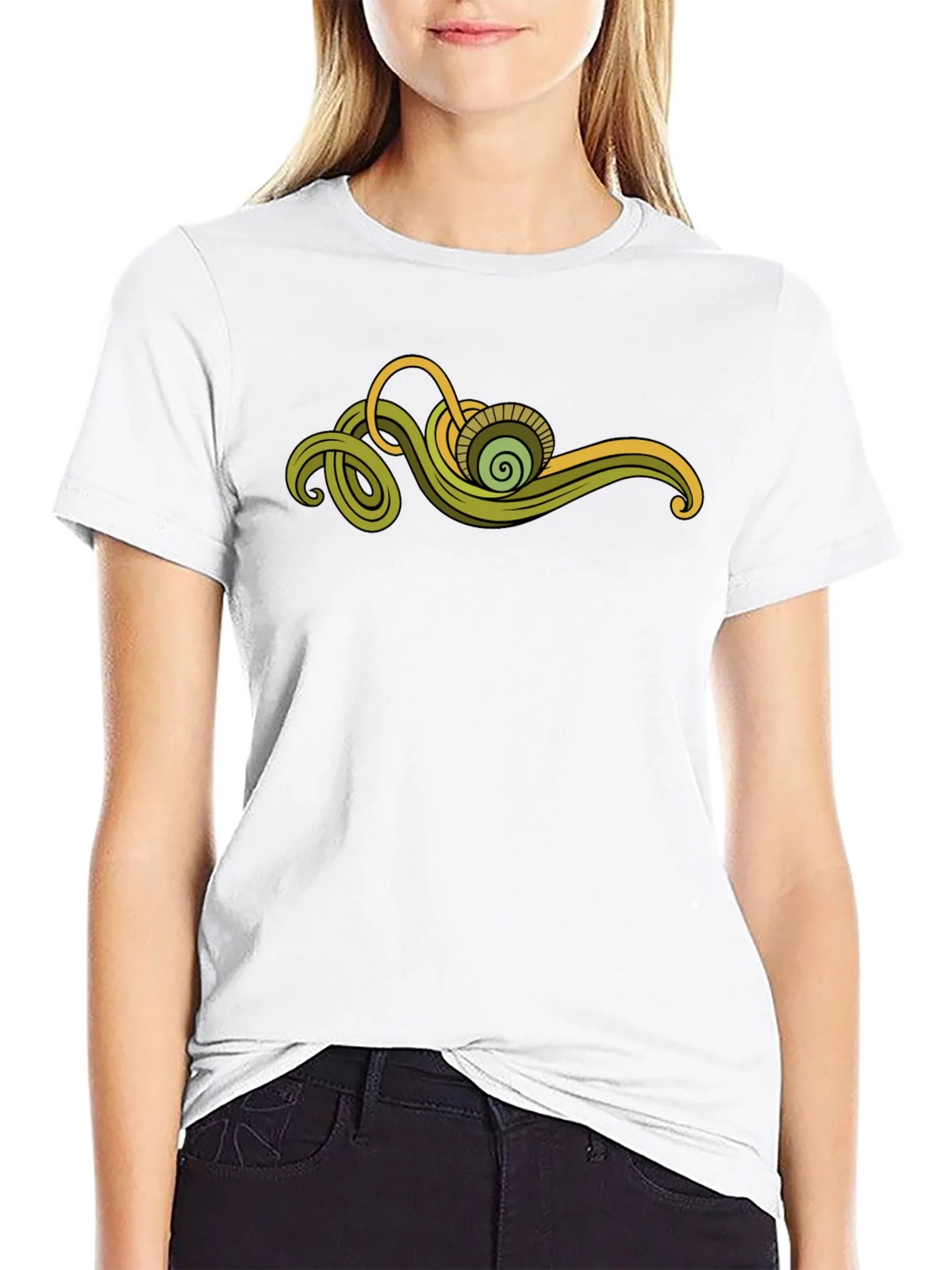 Abstract Green Swirl Graphic Tee product image 8