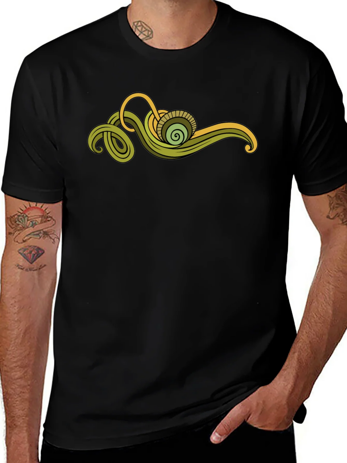 Abstract Green Swirl Graphic Tee product image 1