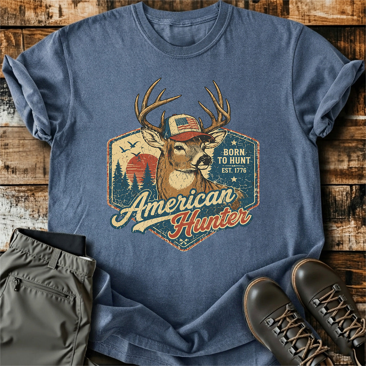 Patriotic Deer Hunter T-Shirt product image 4