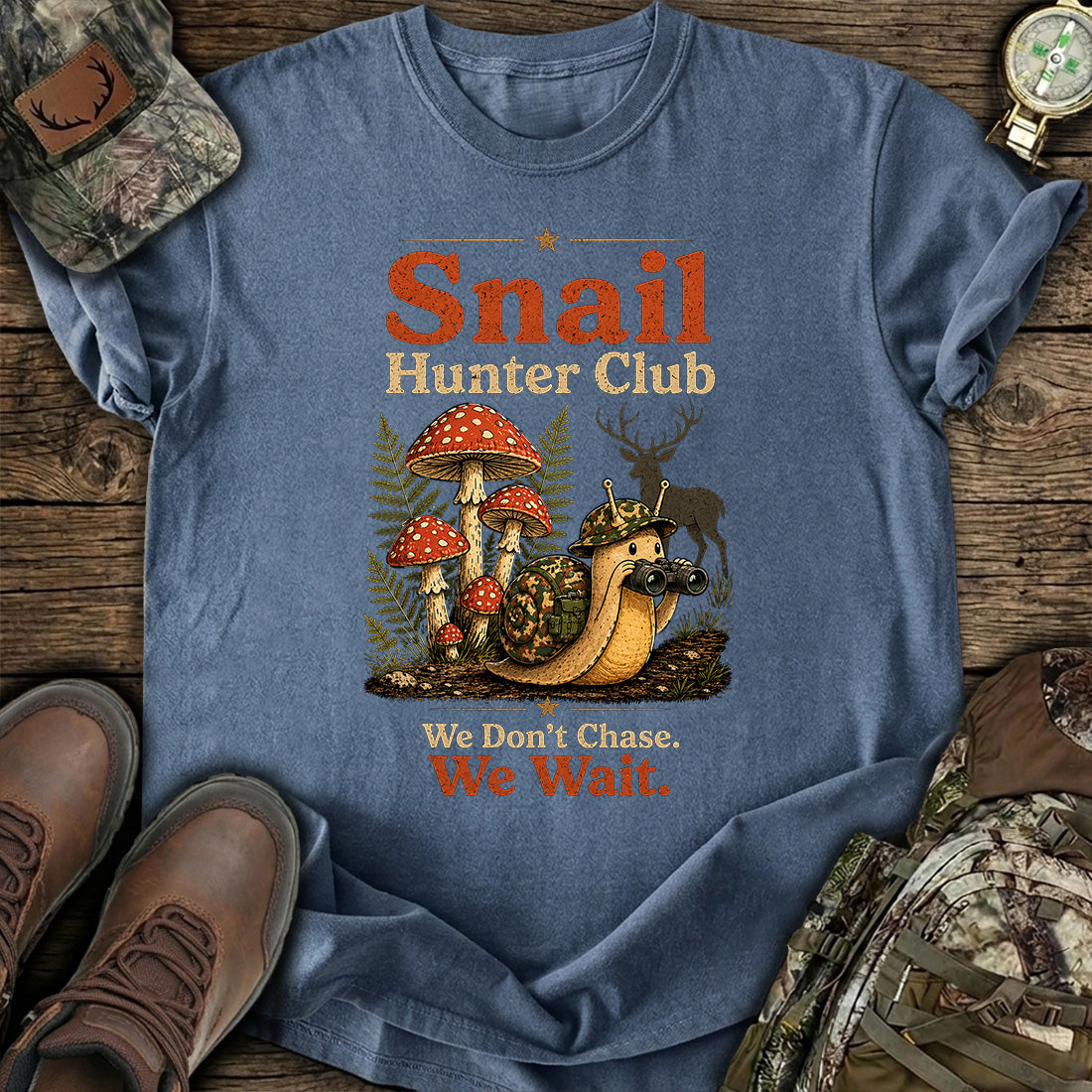 Snail Hunter Club Funny Hunting T-Shirt product image 2