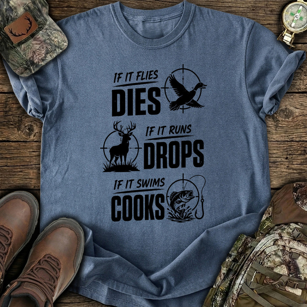 If It Flies Die Hunting T-Shirt product image 4