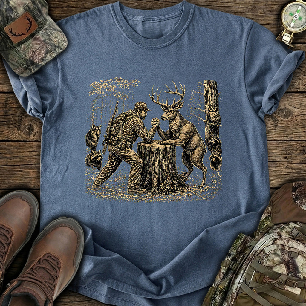 Deer Hunter Arm Wrestling T-Shirt product image 4