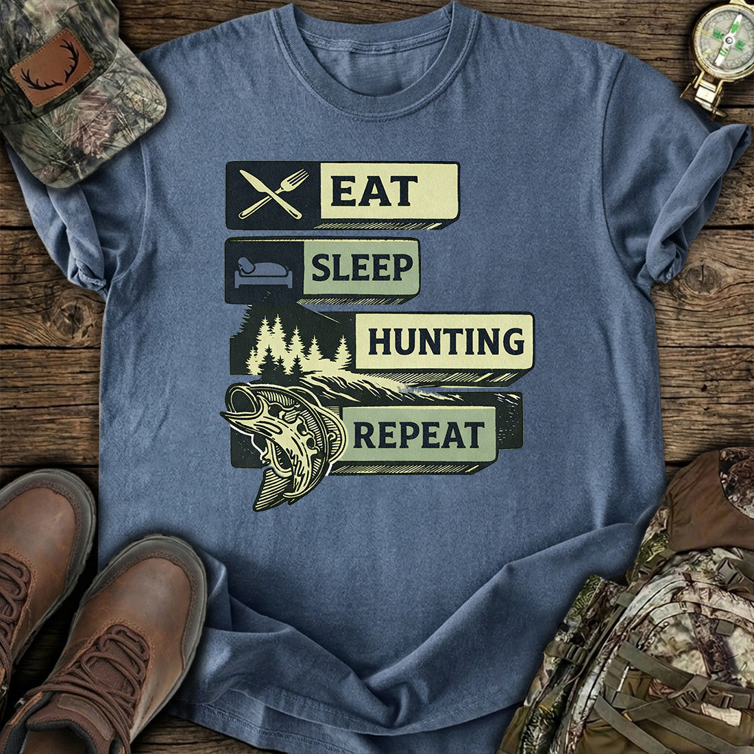 Eat Sleep Hunting Repeat T-Shirt product image 6