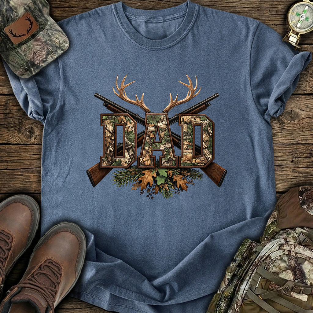 Camo Hunting Dad Deer Rifle T-Shirt product image 5