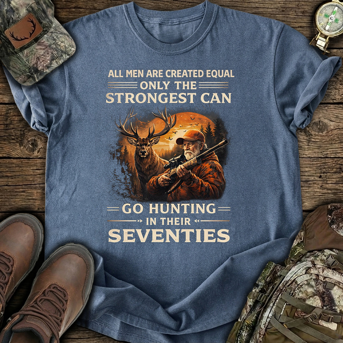 Hunting Seventies Strong Men T-Shirt product image 4