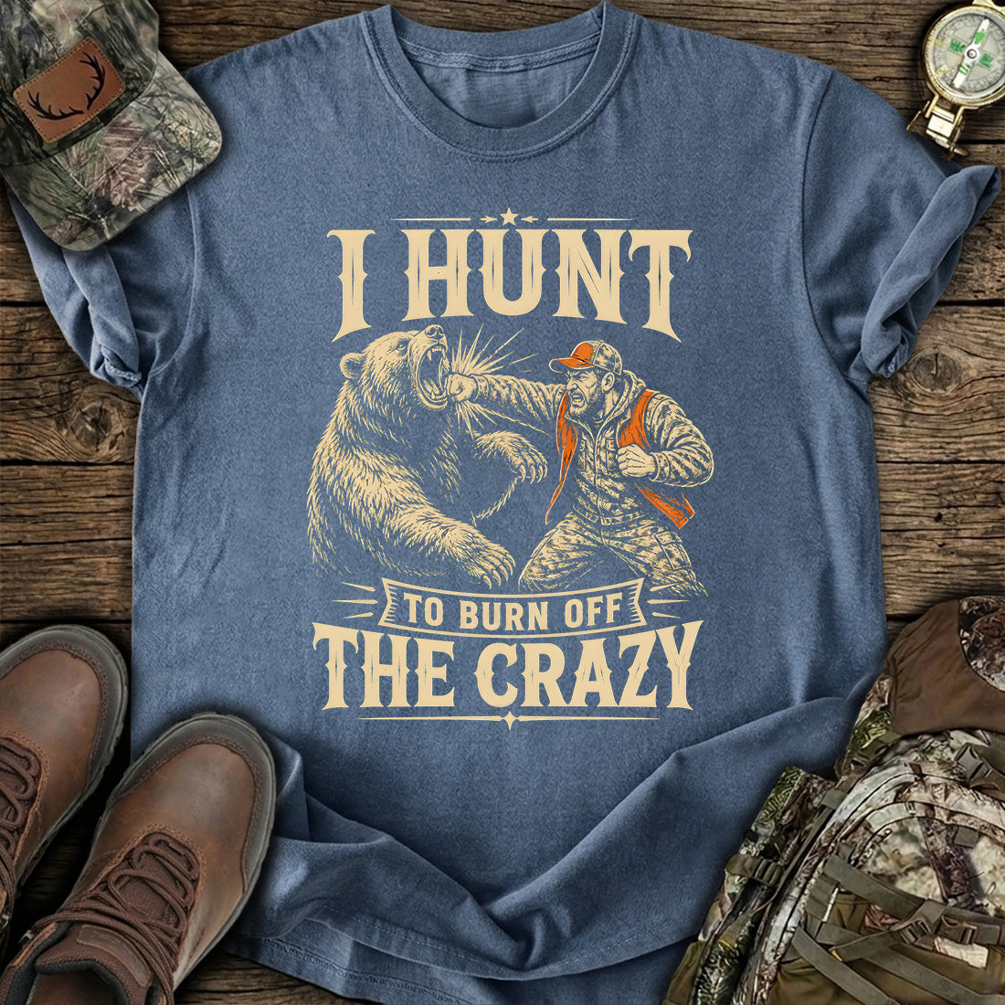 I Hunt Bear Funny T-Shirt product image 2