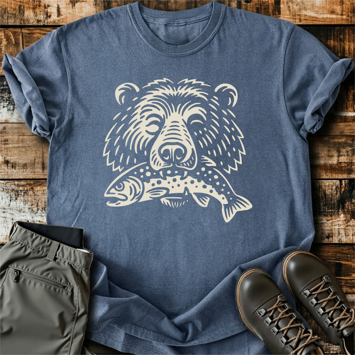 Wild Bear Fishing Outdoor T-Shirt product image 2