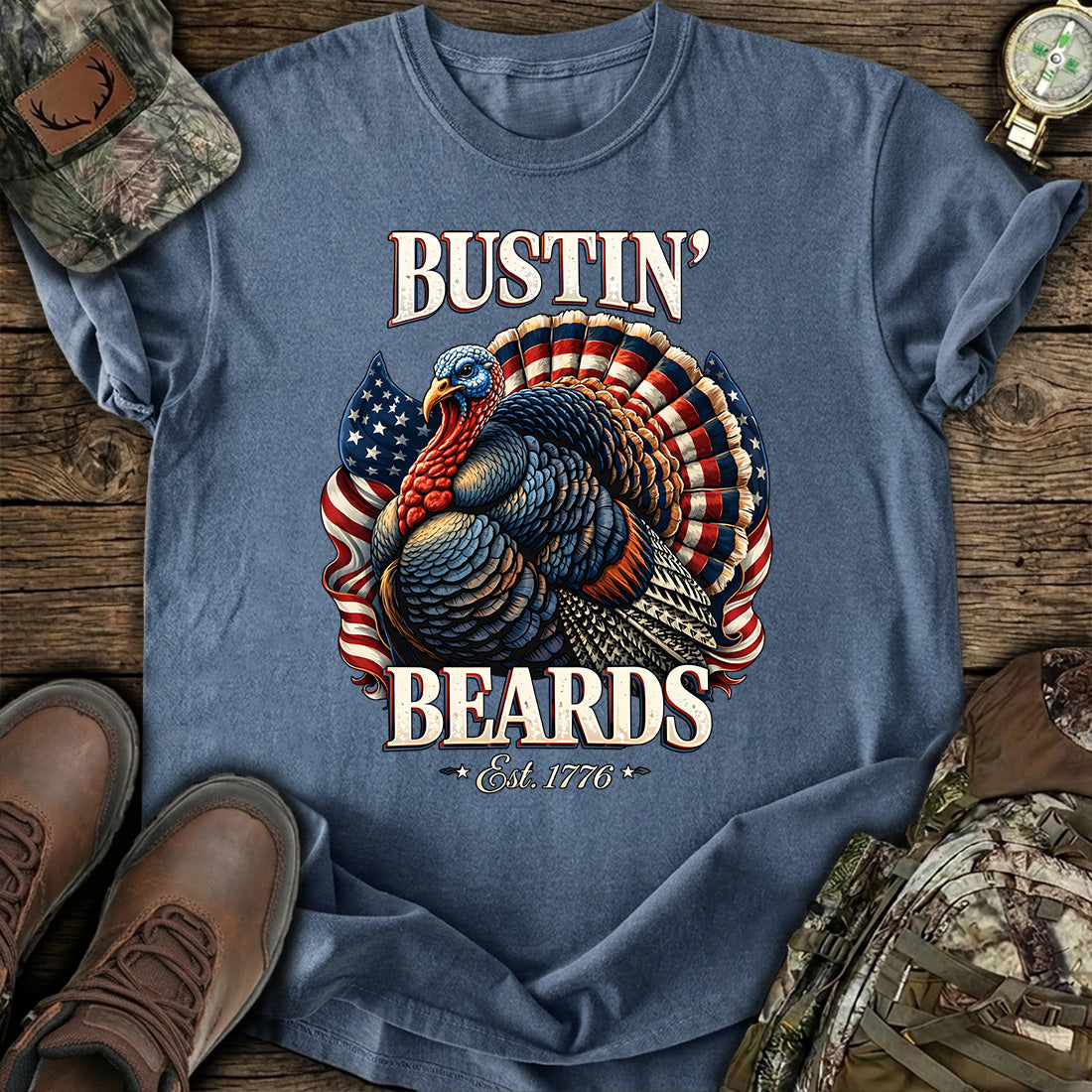 Turkey Hunting Bustin Beards T-Shirt product image 5