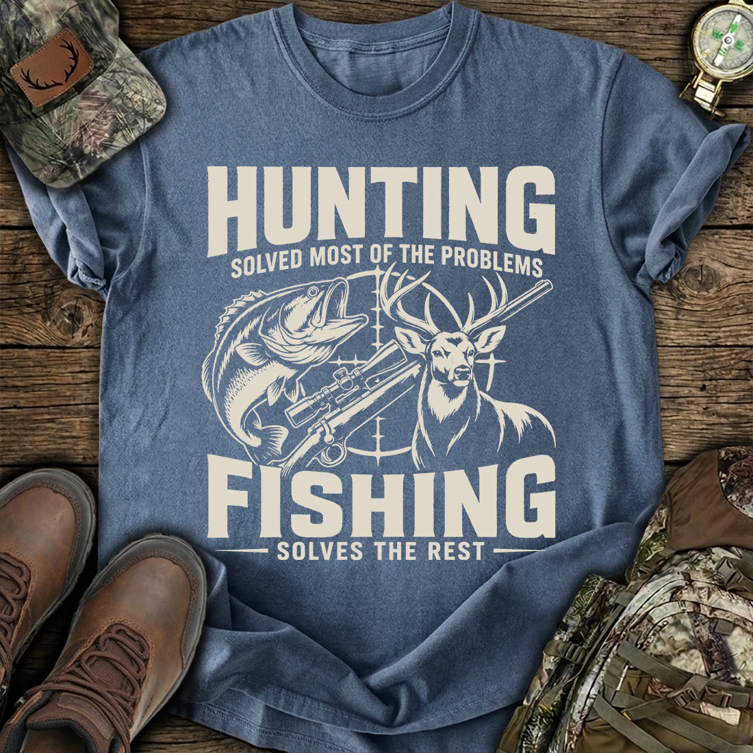 Hunting Fishing Therapy T-Shirt product image 2
