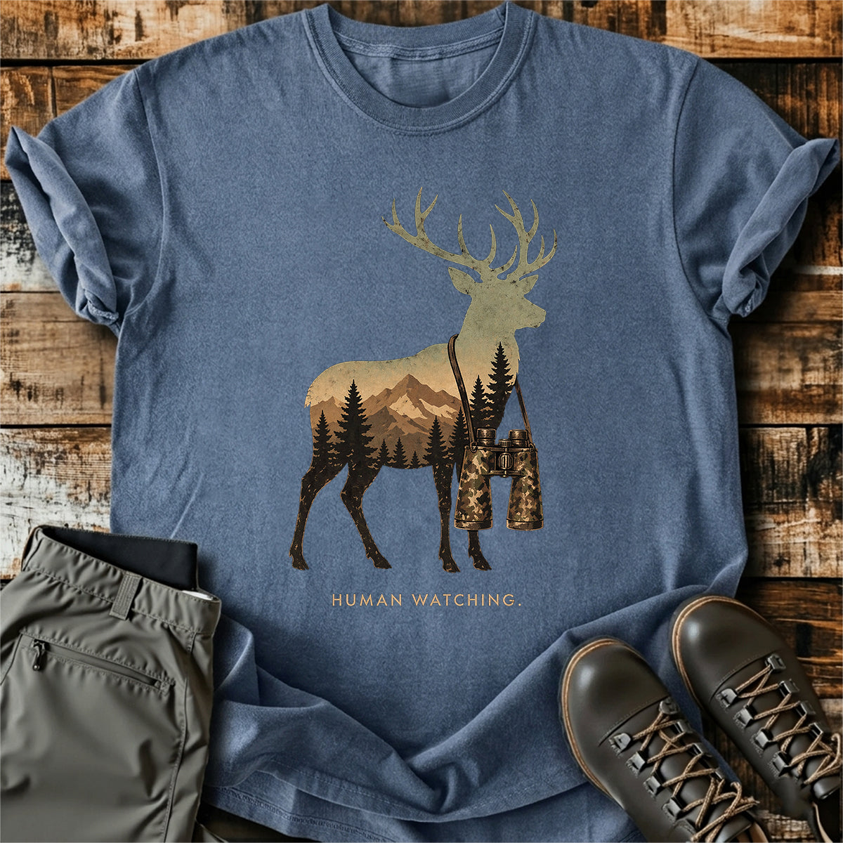 Deer Hunter Human Watching T-Shirt product image 2