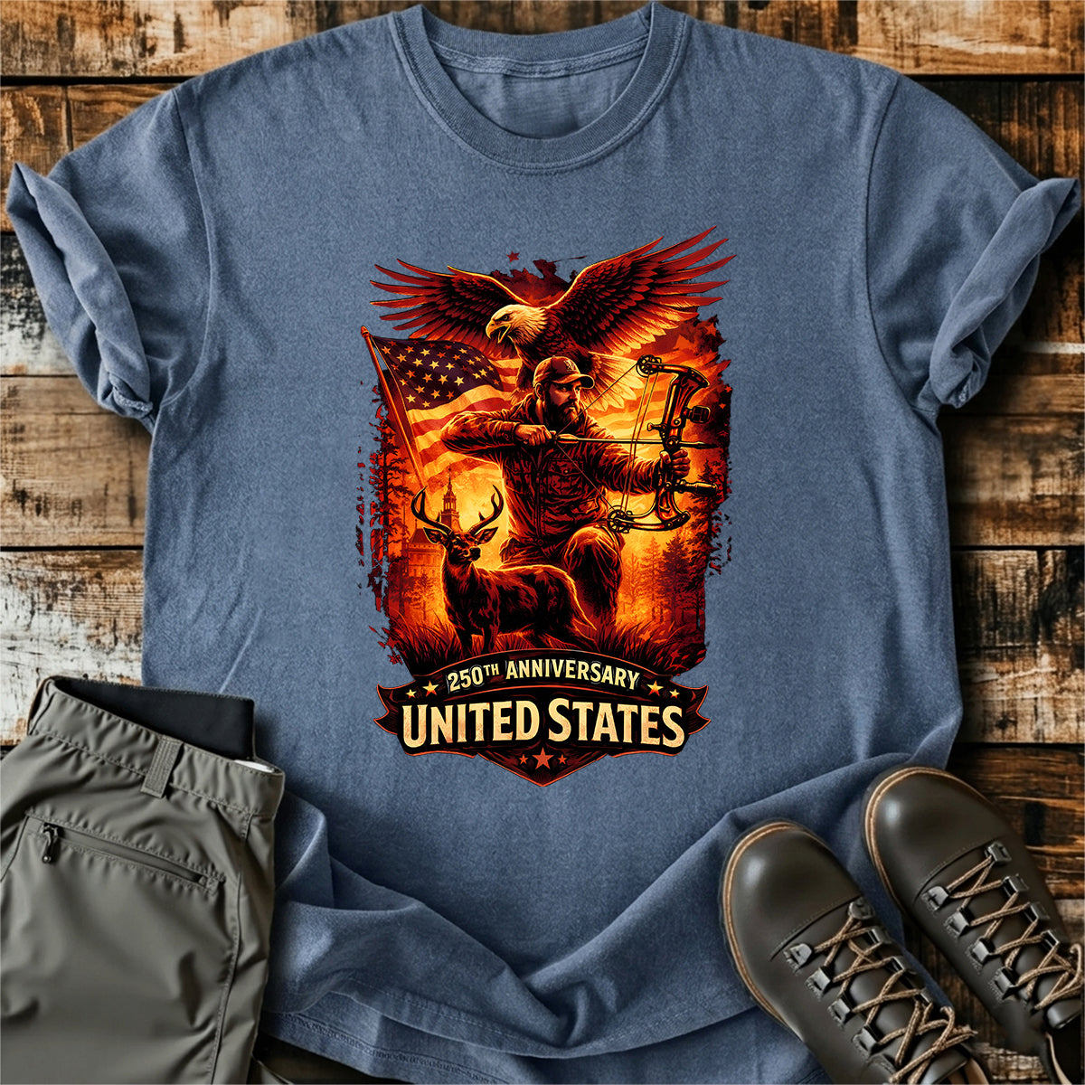 250th Bowhunter Deer USA T-Shirt product image 4