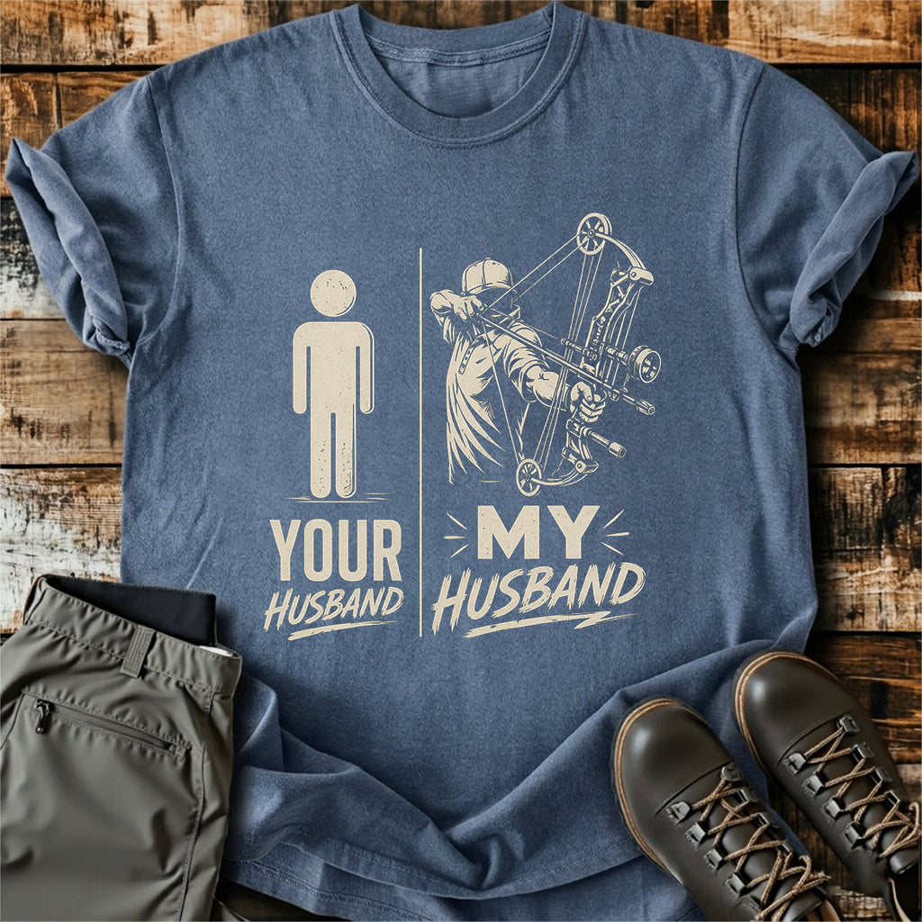 Bow Hunting Husband Funny T-Shirt product image 2