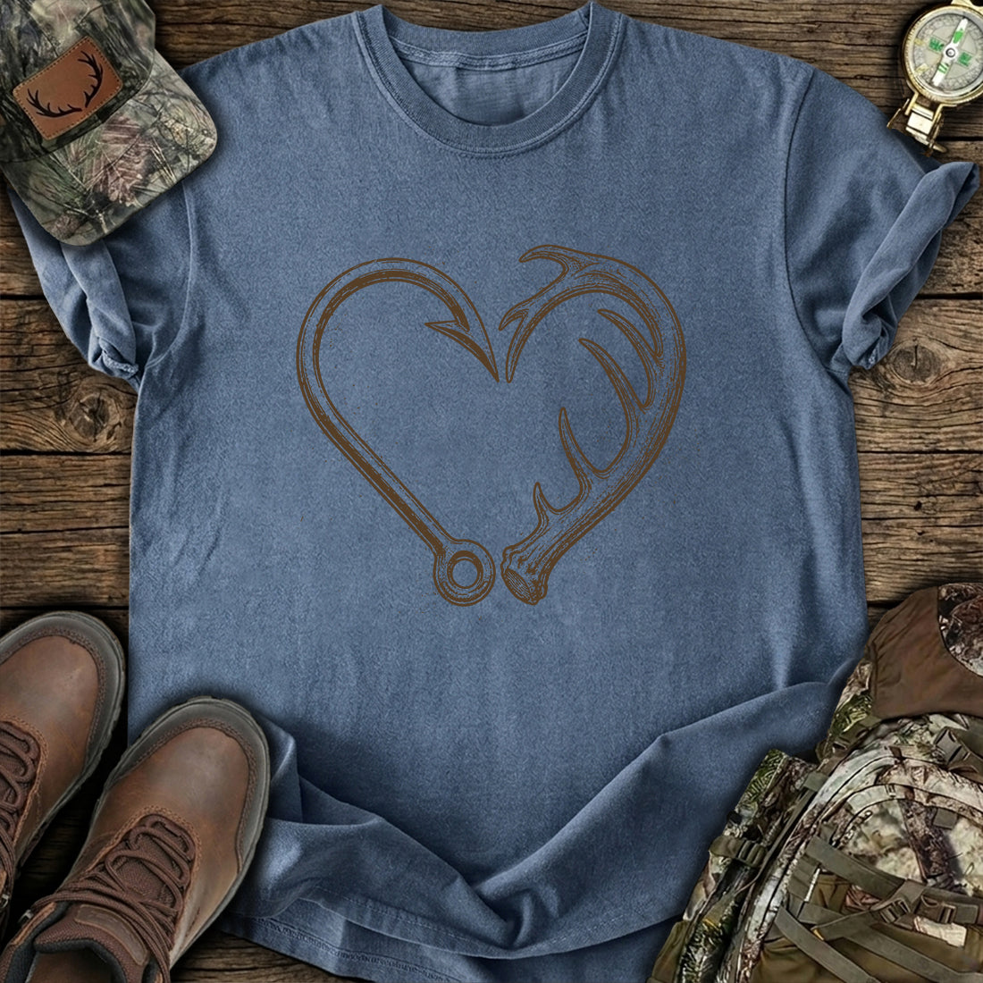 Deer Hook Heart T-Shirt product image 4