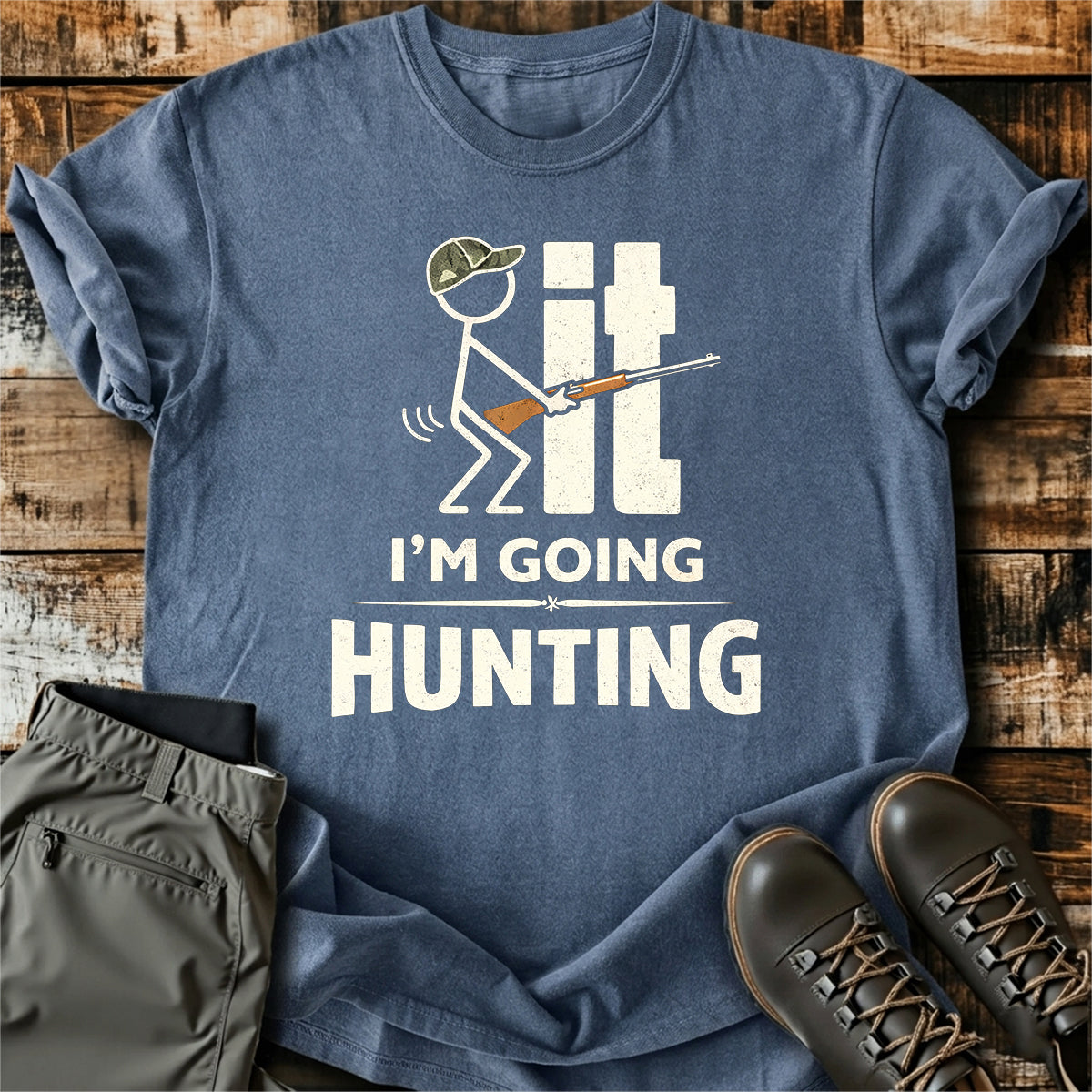 Funny Hunting Stickman T-Shirt product image 2