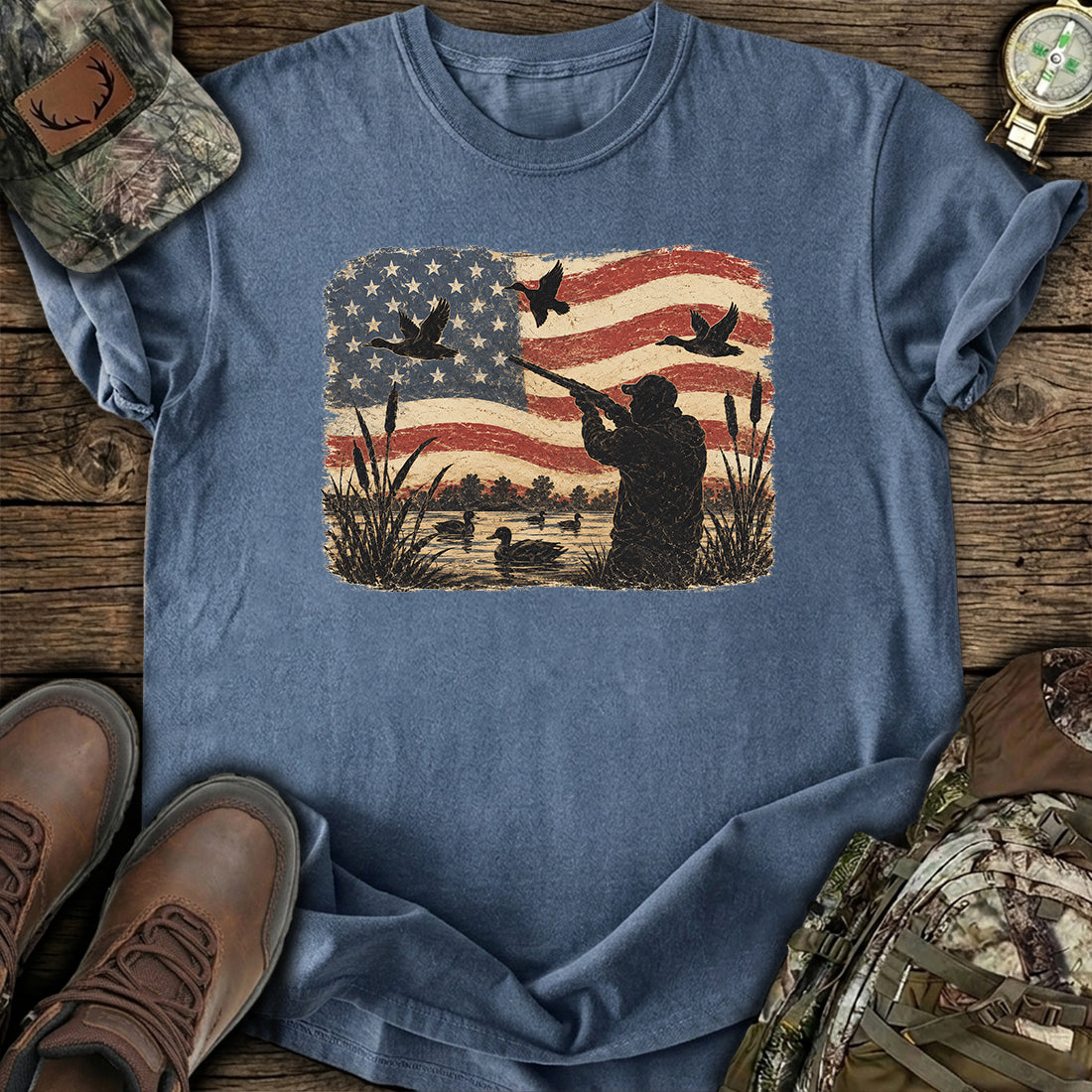 Patriotic Duck Hunting T-Shirt product image 5