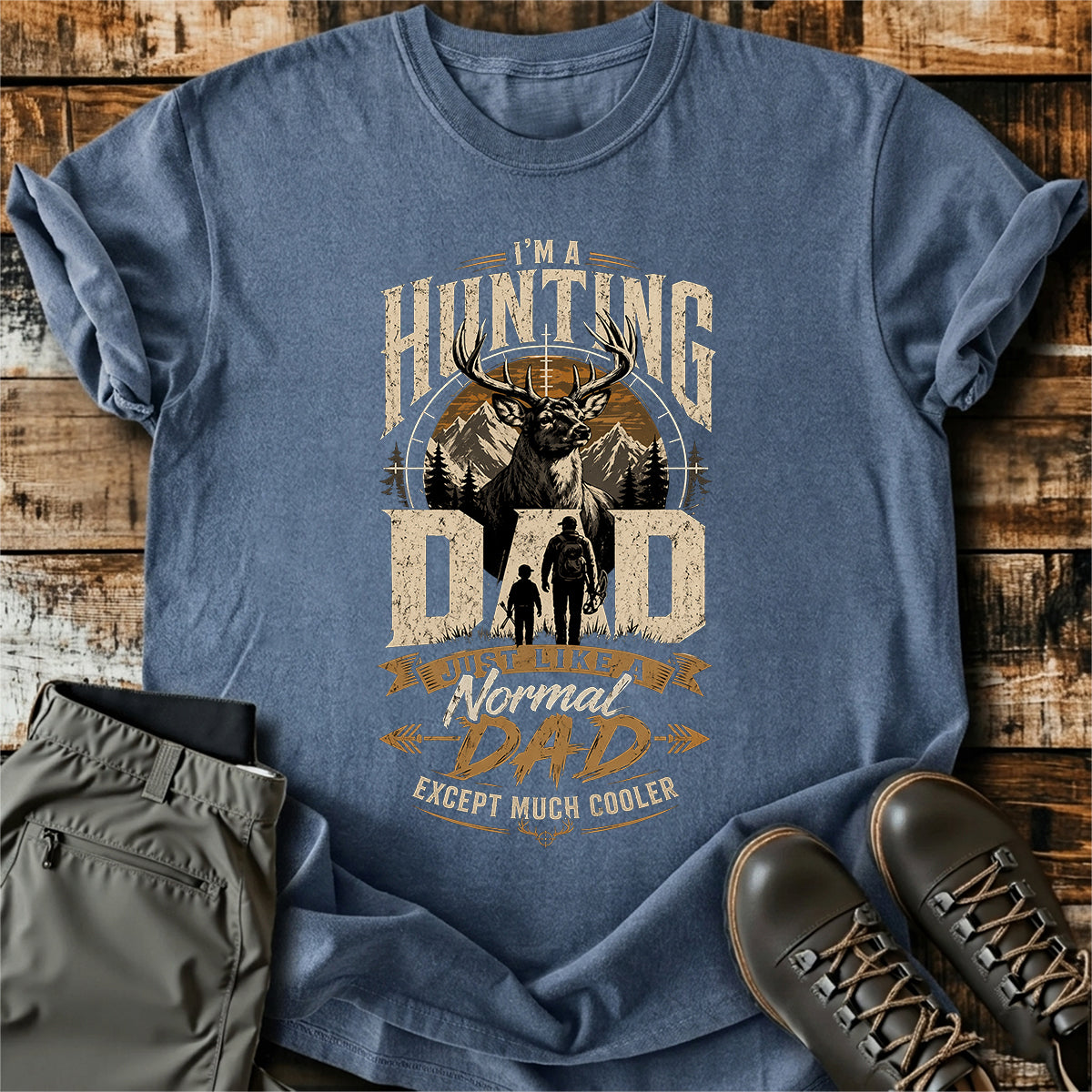 Hunting Dad Deer Funny T-Shirt product image 2