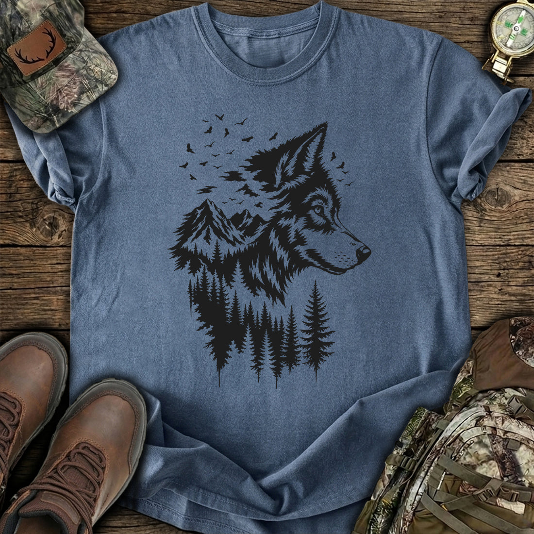 Lone Wolf Forest T-Shirt product image 5