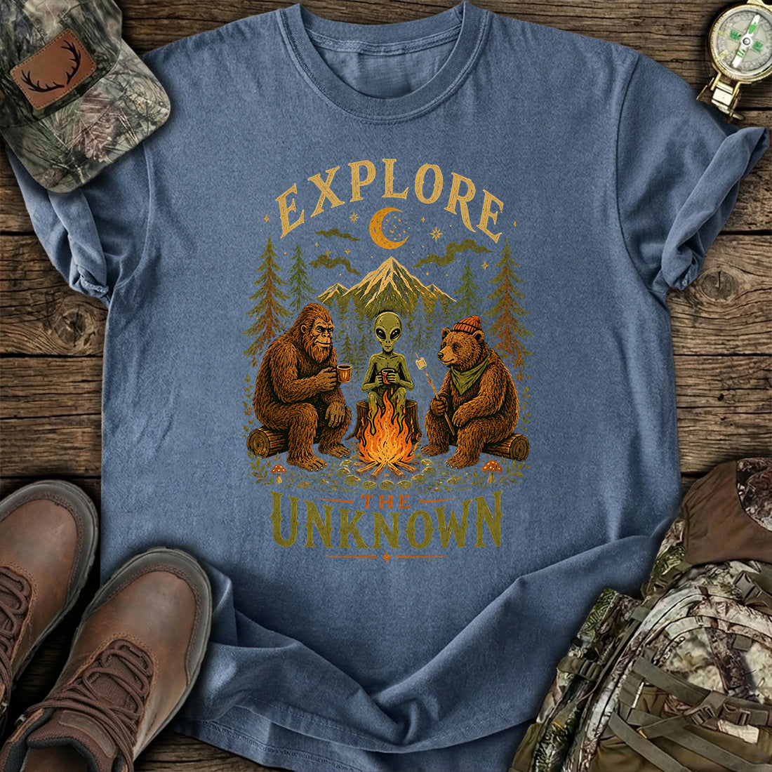 Bigfoot Alien Camp T-Shirt product image 3