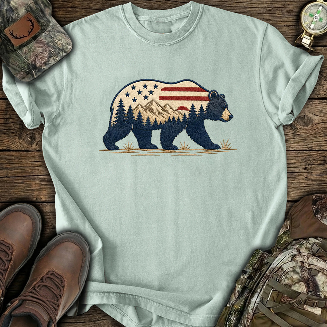 Patriotic Bear USA T-Shirt product image 3