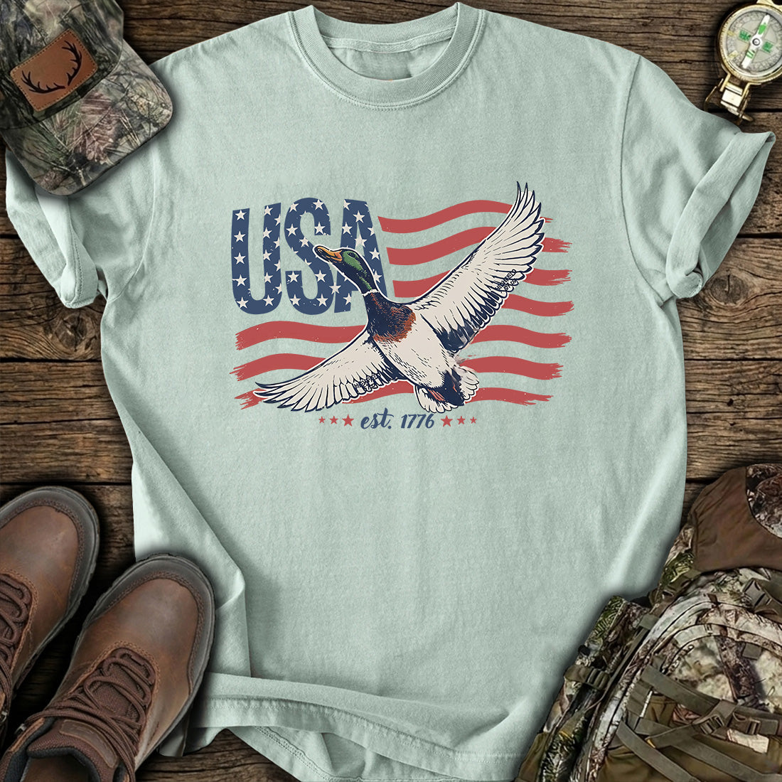 Patriotic Duck Hunting T-Shirt product image 3