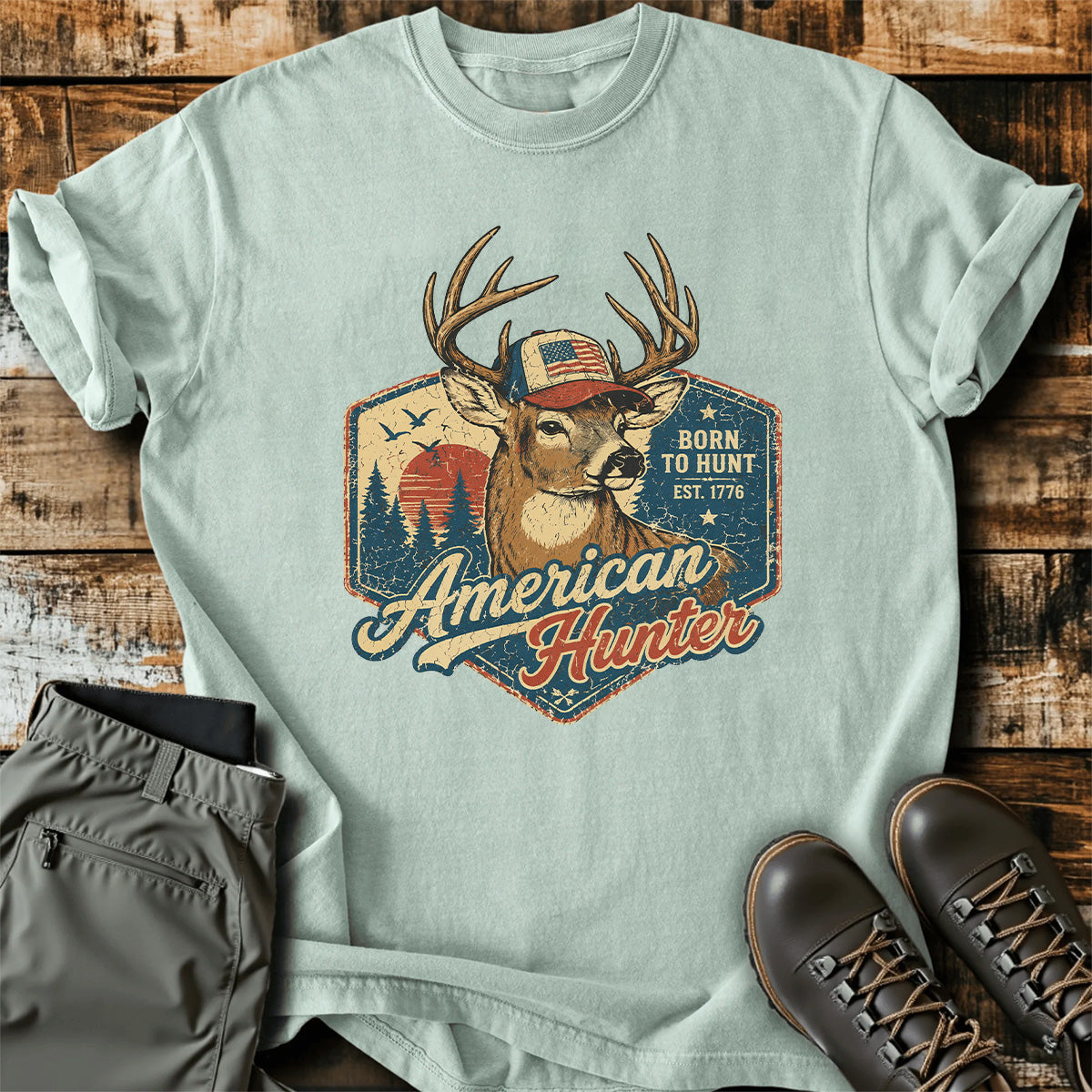 Patriotic Deer Hunter T-Shirt product image 3