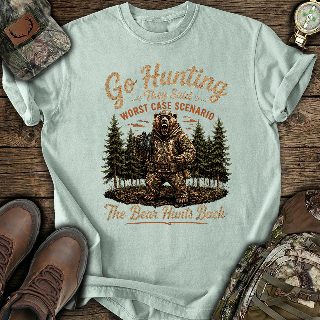 Bear Hunts Back Hunting T-Shirt product image 4