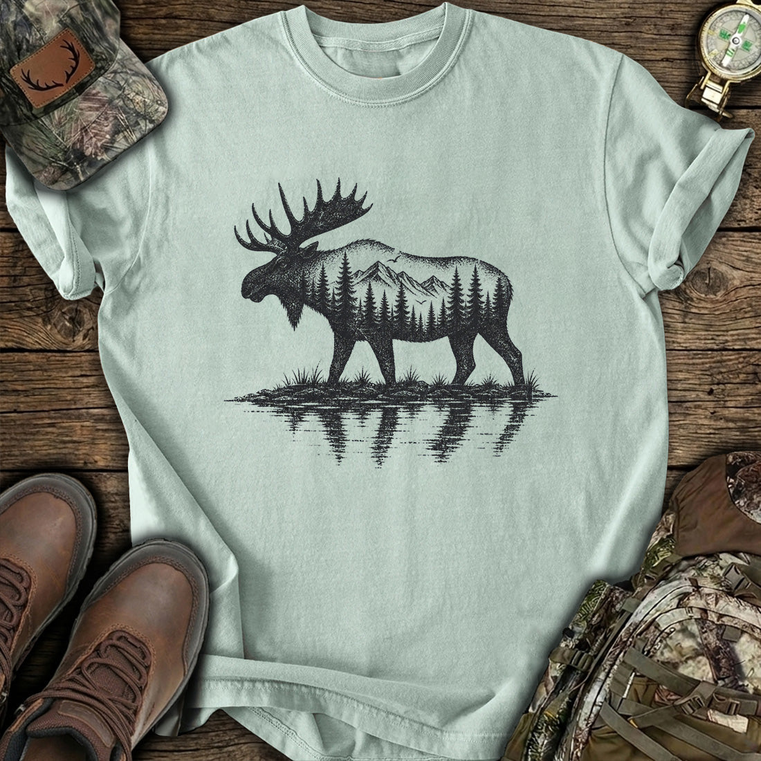 Vintage Moose Forest T-Shirt product image 1