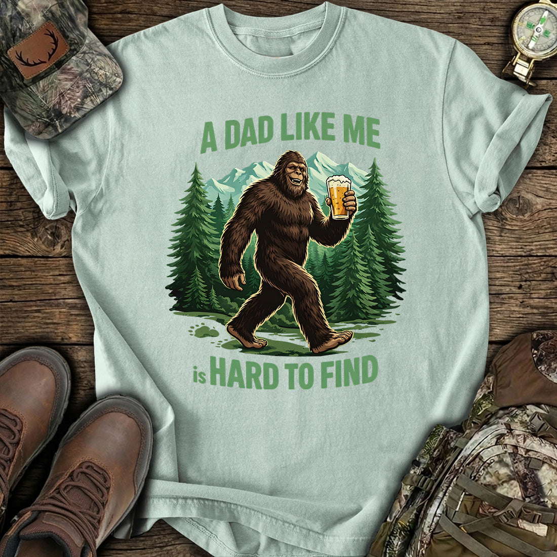 Funny Bigfoot Beer Dad T-Shirt product image 4