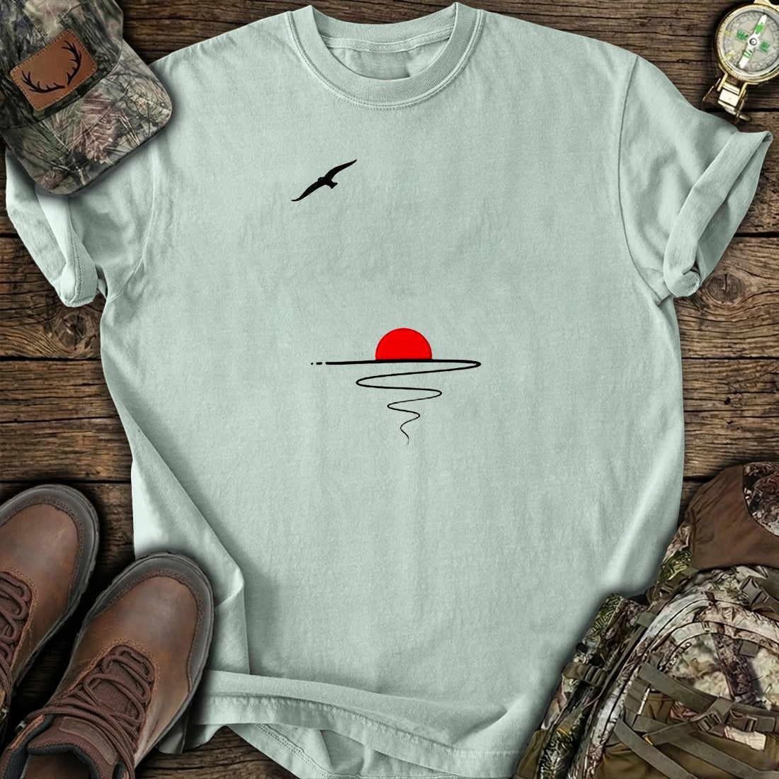 Minimal Sunset Art T-Shirt product image 2