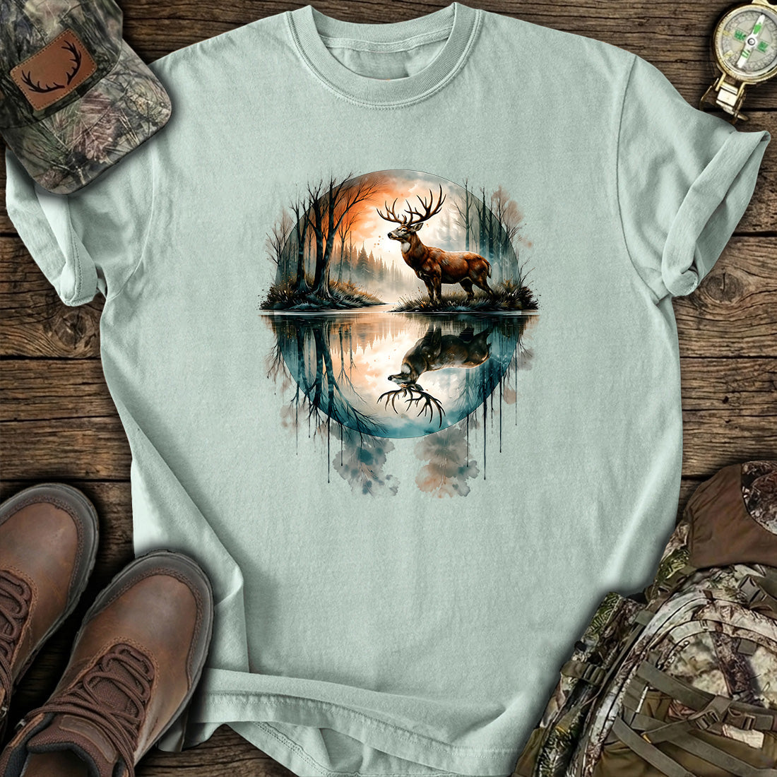 Deer Reflection Nature T-Shirt product image 2