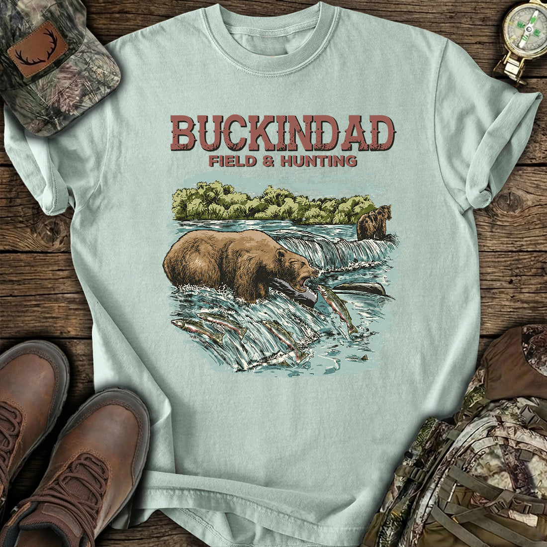 Bear Fishing Hunting T-Shirt product image 3
