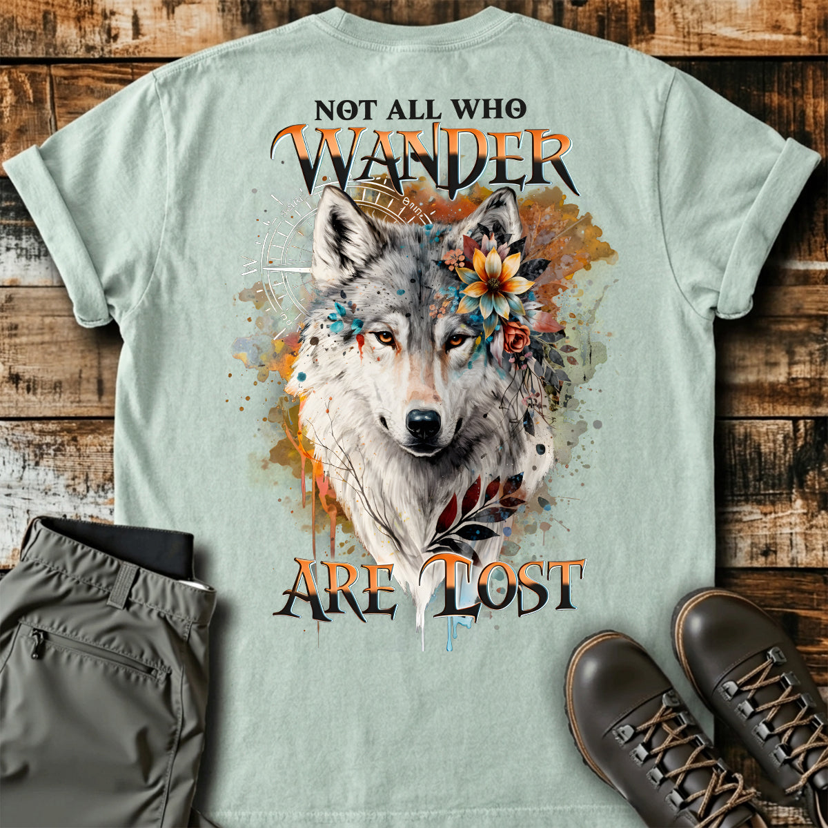 Wolf Wanderer Boho Art T-Shirt product image 3