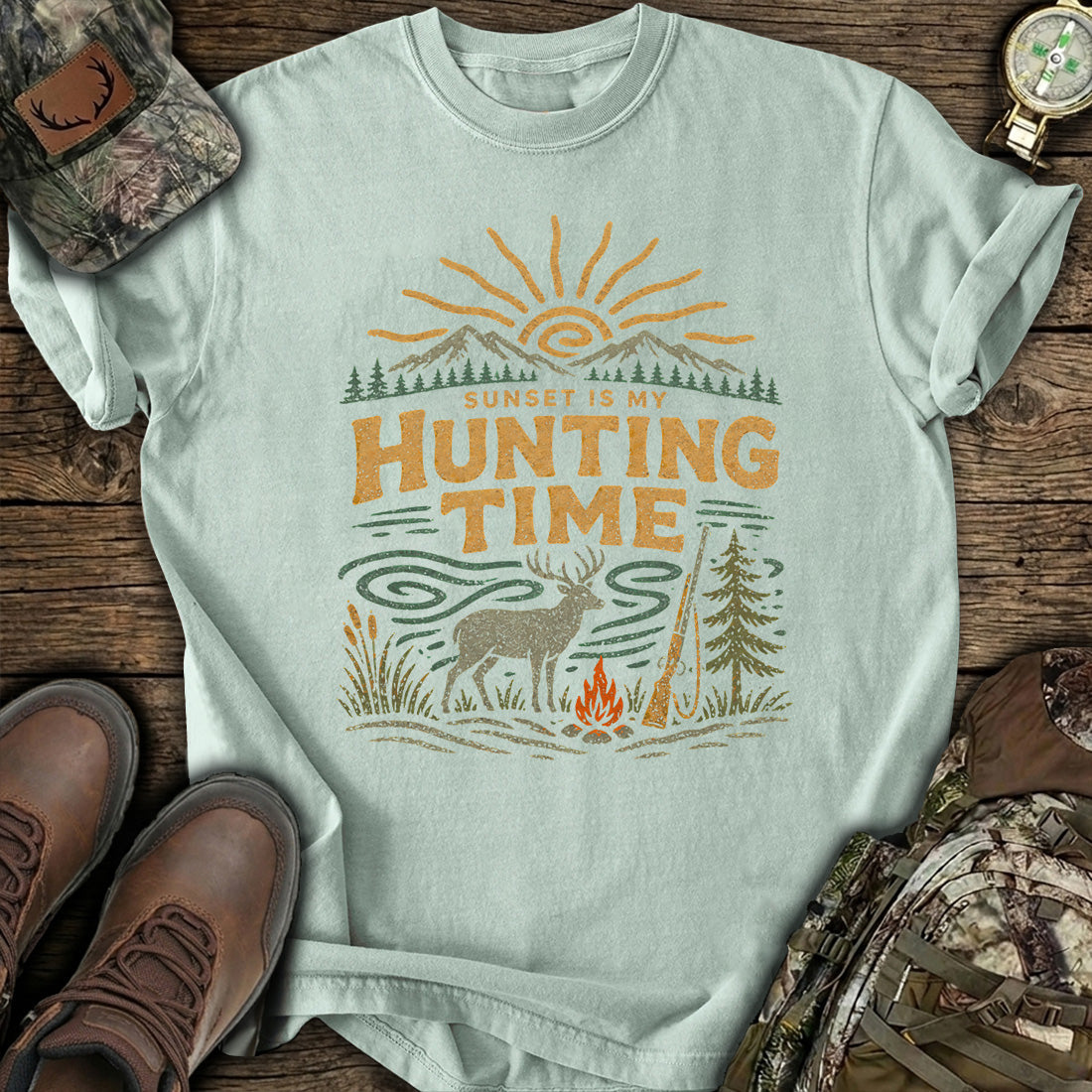 Vintage Hunting Sunset T-Shirt product image 2