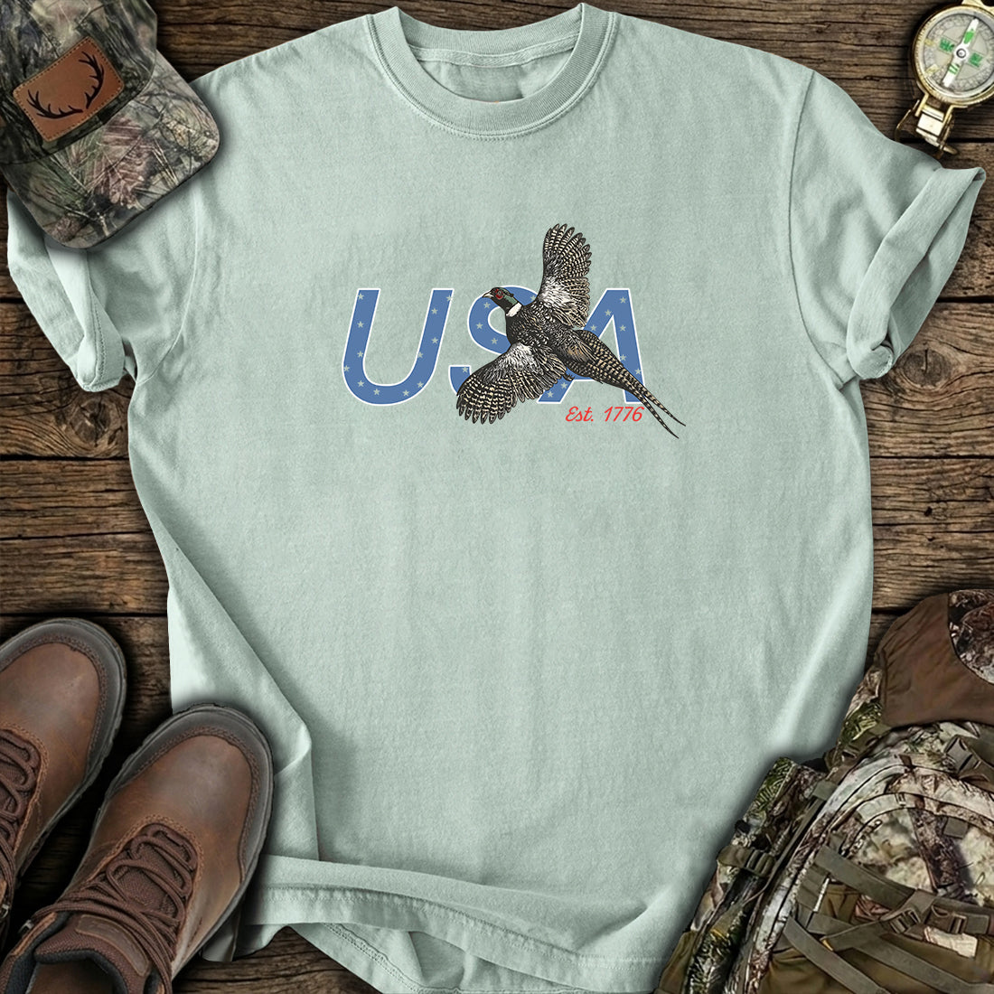 USA Pheasant Hunting T-Shirt product image 3
