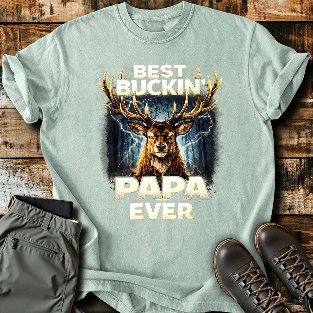 Best Buckin Papa Ever T-Shirt product image 3