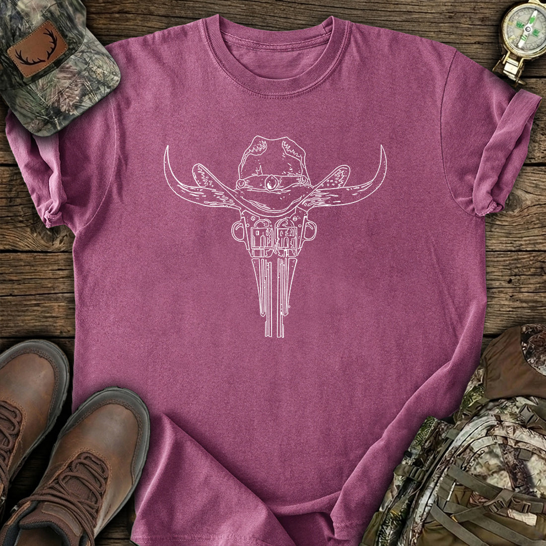 Outlaw Horns Revolver T-Shirt product image 6