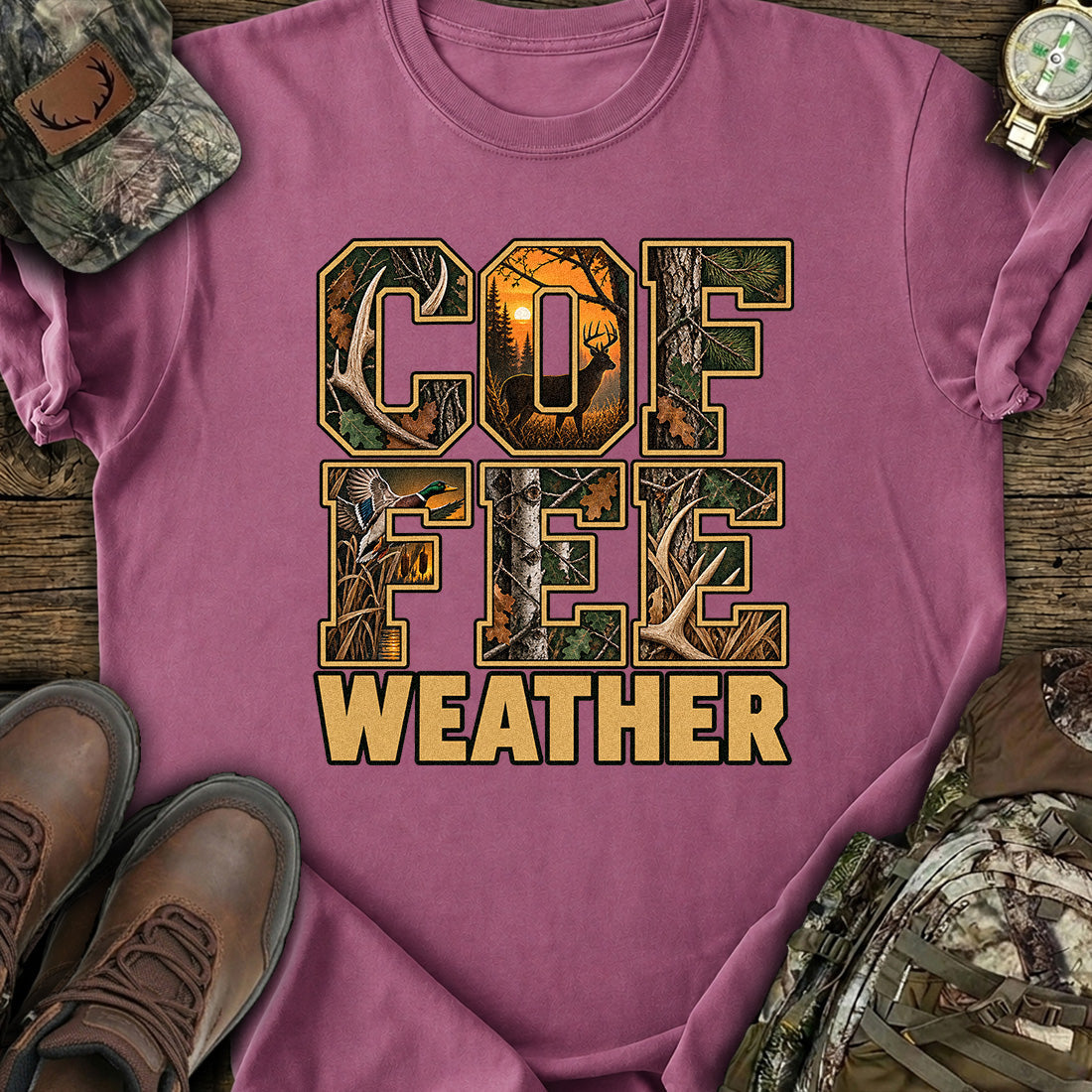 Camo Coffee Hunting T-Shirt product image 2