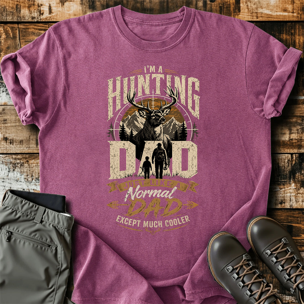 Hunting Dad Deer Funny T-Shirt product image 3