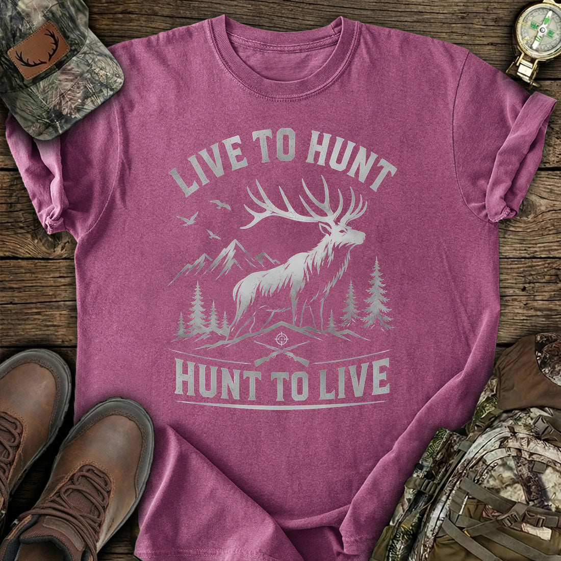 Live To Hunt Elk T-Shirt product image 3