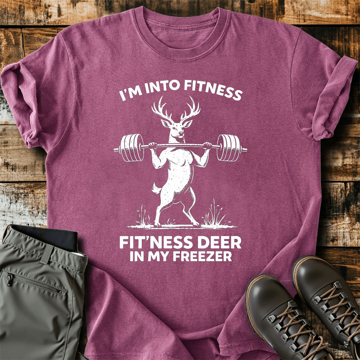 Funny Deer Fitness Joke T-Shirt product image 3