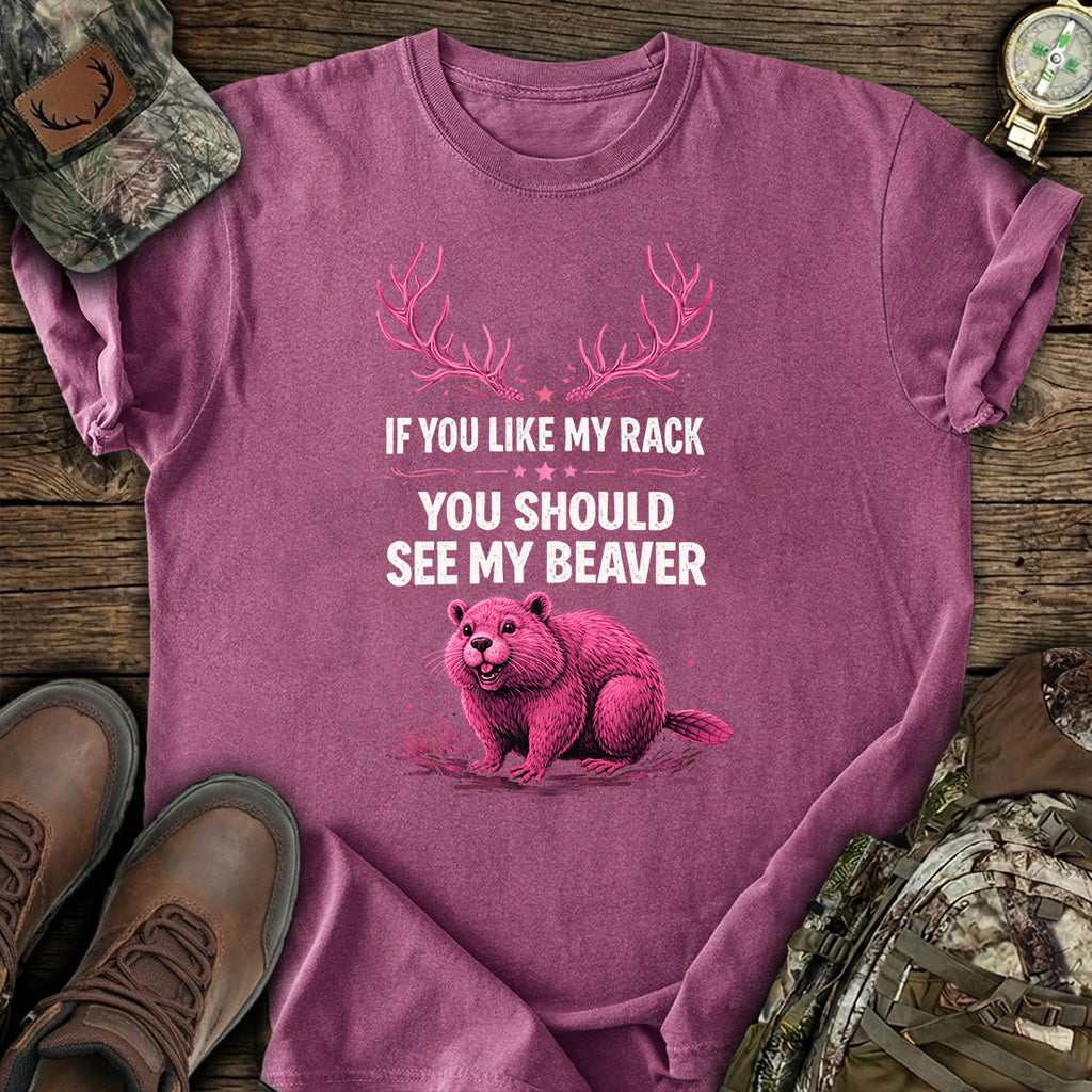 Funny Beaver Hunting Rack T-Shirt product image 7