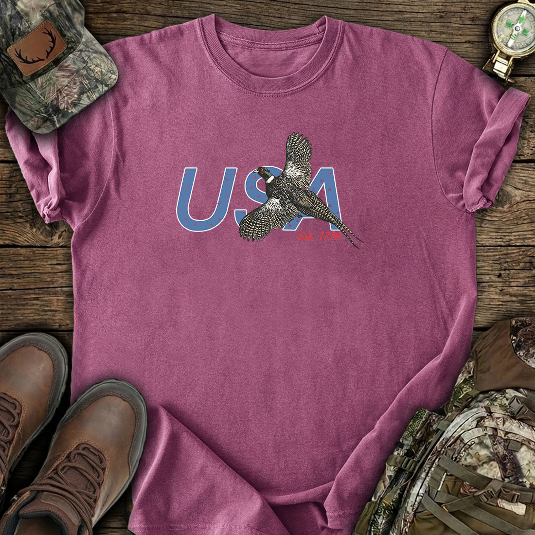 USA Pheasant Hunting T-Shirt product image 4