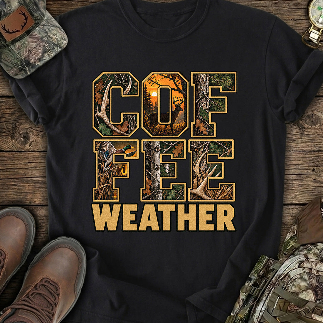 Camo Coffee Hunting T-Shirt product image 3