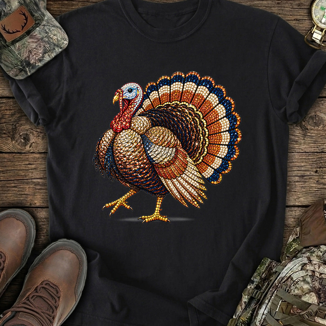 Majestic Turkey Bling T-Shirt product image 3