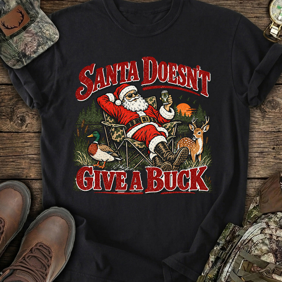 Santa's Buck-Free Xmas T-Shirt product image 2