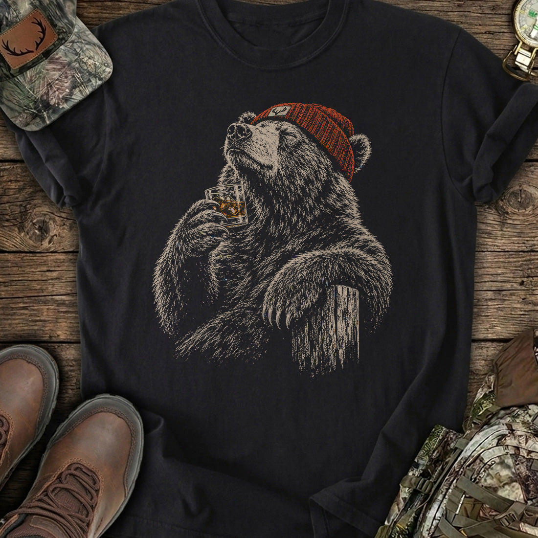 Bear Whiskey Bliss T-Shirt product image 1