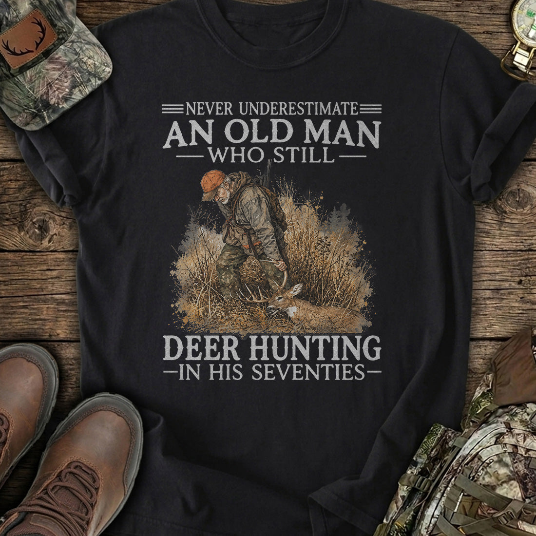 Personalized Old Man Deer Hunt T-Shirt product image 1