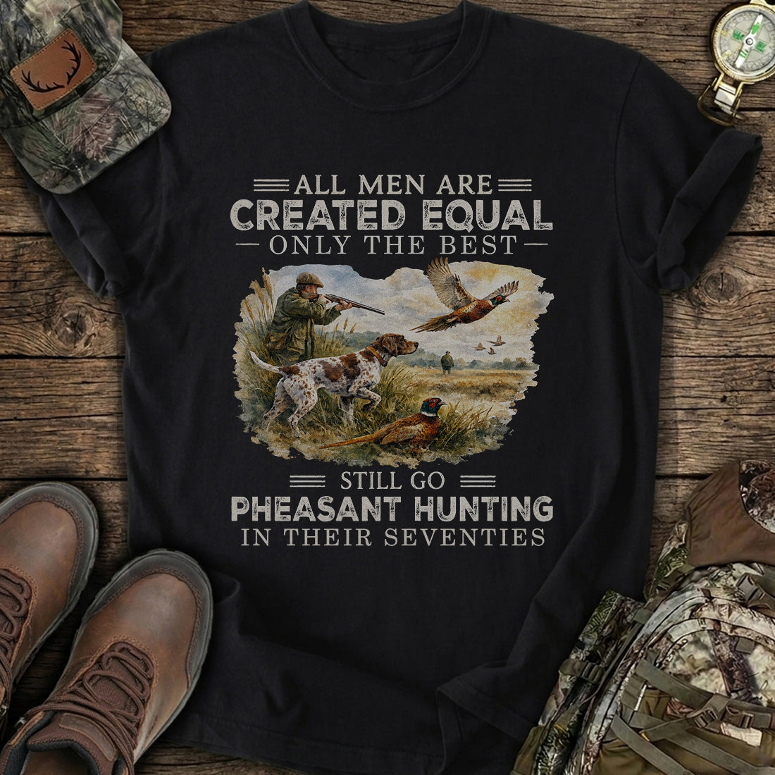 Personalized Pheasant Hunt Legacy Seventies T-Shirt product image 1